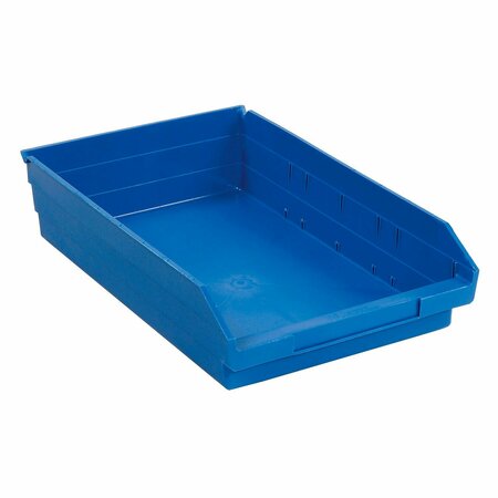 GLOBAL INDUSTRIAL Plastic Nesting Storage Shelf Bin 11-1/8inW x 17-7/8inD x 4inH Blue 184846BL